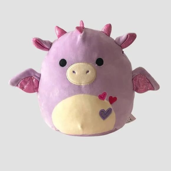 Squishmallows Other - Retired Kellytoy Squishmallows 8” Dina The Purple Dragon 2021 Valentine Plush